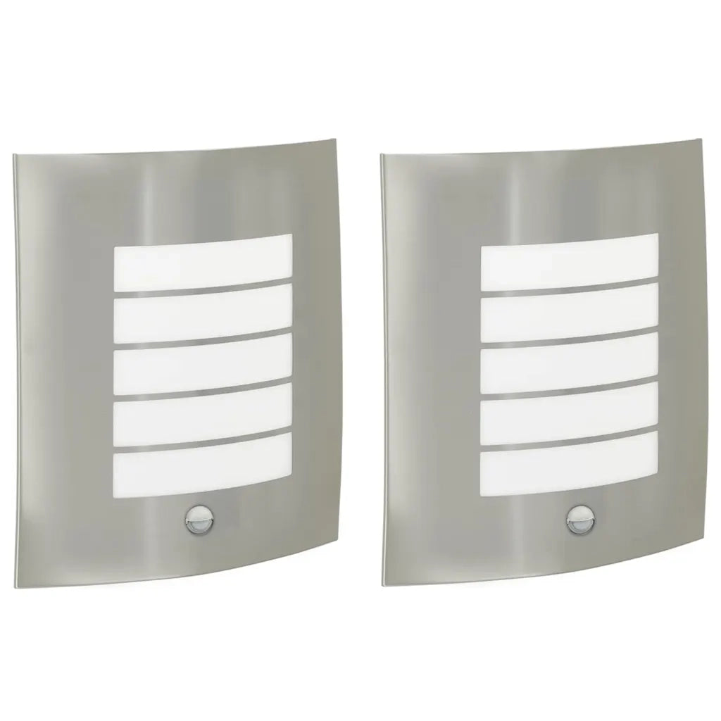 Lampada da Parete Esterna 2 pz Argento 23.5 x 9 x 26 cm CFW2457767