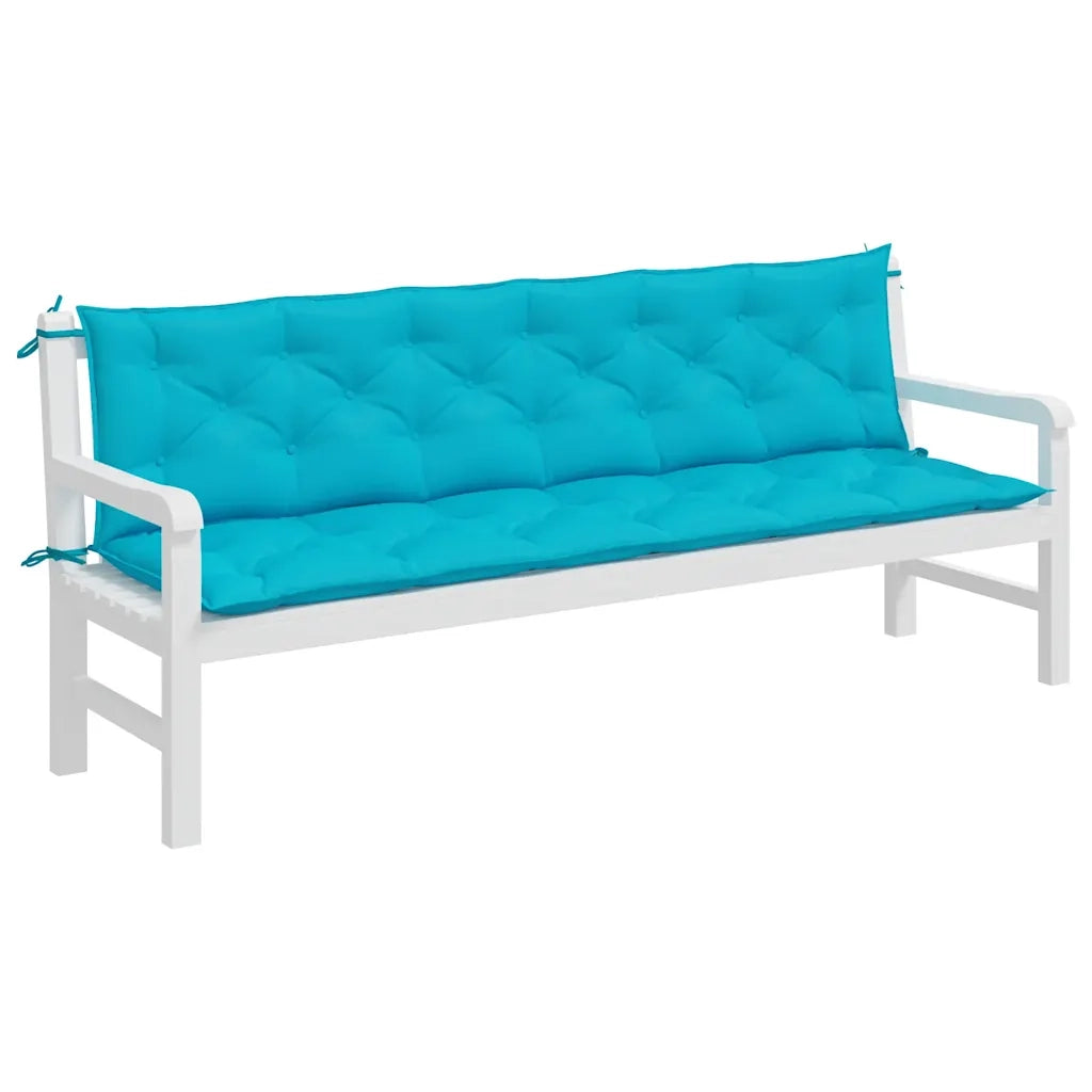 Cuscini per Panca da Giardino 2 pz Turchese 200x50x7 cm Tessuto 361753
