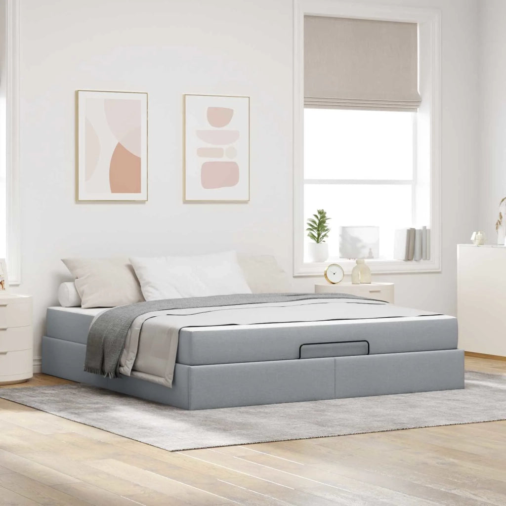 Struttura letto con materasso 2 pcs Grigio chiaro Tessuto 3399508