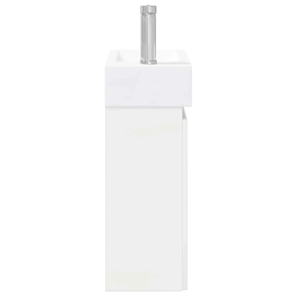Mobile bagno con rubinetto Bianco Lucido 45,5 x 22,5 x 84 cm 889505