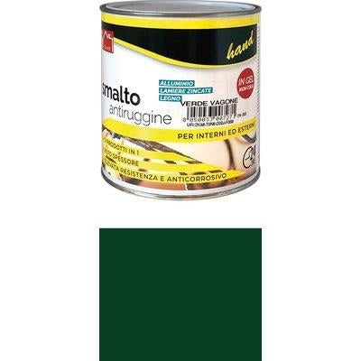 SMALTO ANTIRUGGINE HAND - VERDE BOTTIGLIA ML 750- 6 pezzi
