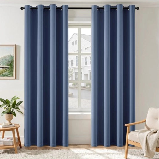 Set di tende da finestra per la riduzione della luce - 2 pezzi - Tende decorative - Tecnologia di riduzione della luce di alta qualità - Impermeabili alla luce - Avviso di sicurezza