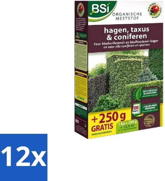 Mest per Taxus e Conifere - Crescita Rapida e Foglie Verdi Scure - 1,25 kg (12,5 m²) - Pacchetto Economico - 12 pezzi