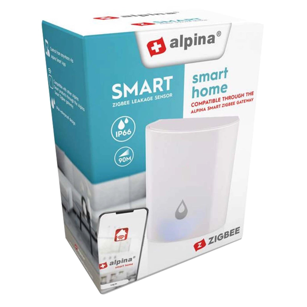 Rilevatore di inondazioni intelligente Zigbee IP66 Portata 90m Bianco Alpina