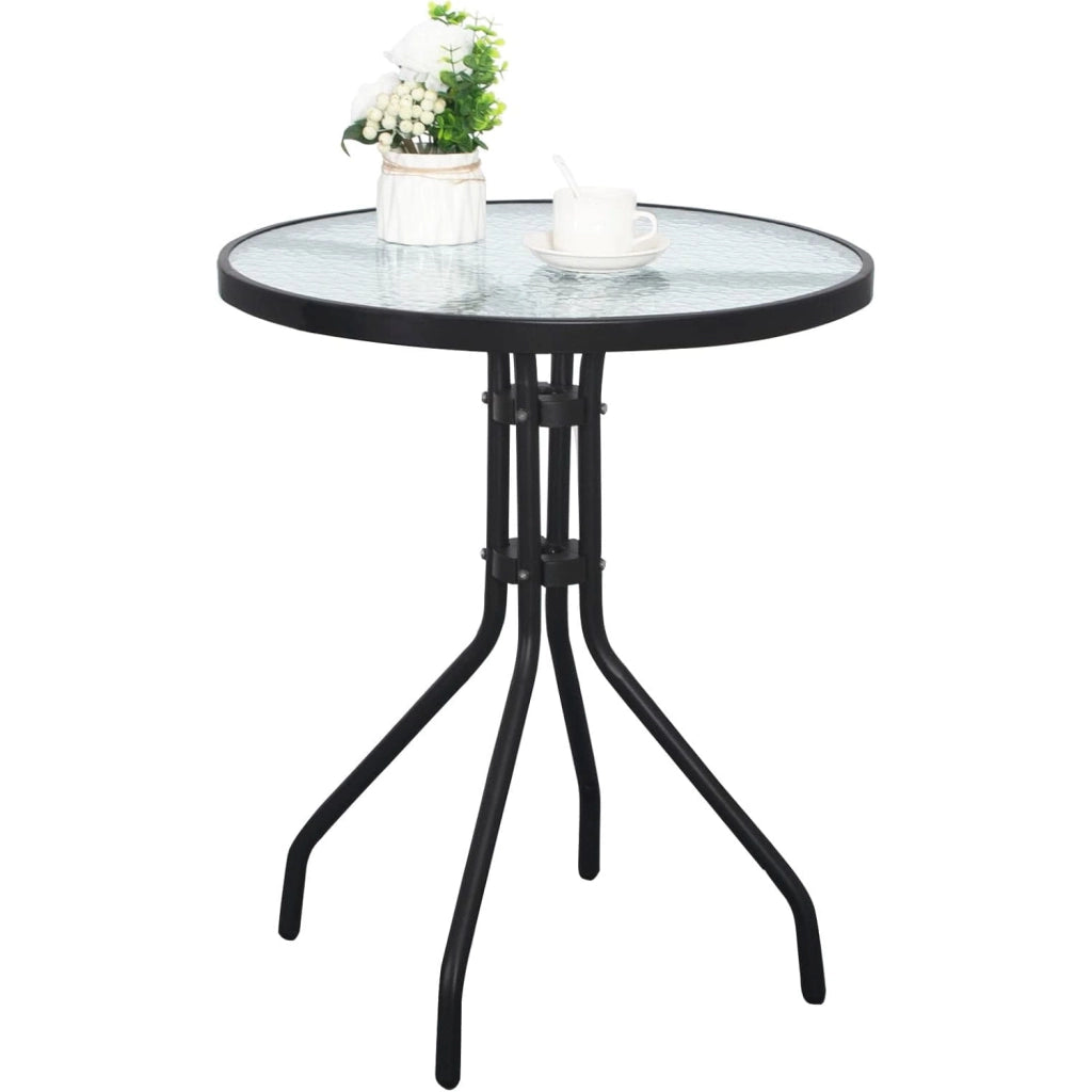 Tavolino da giardino rotondo in vetro VALORA ISLAND 60 cm