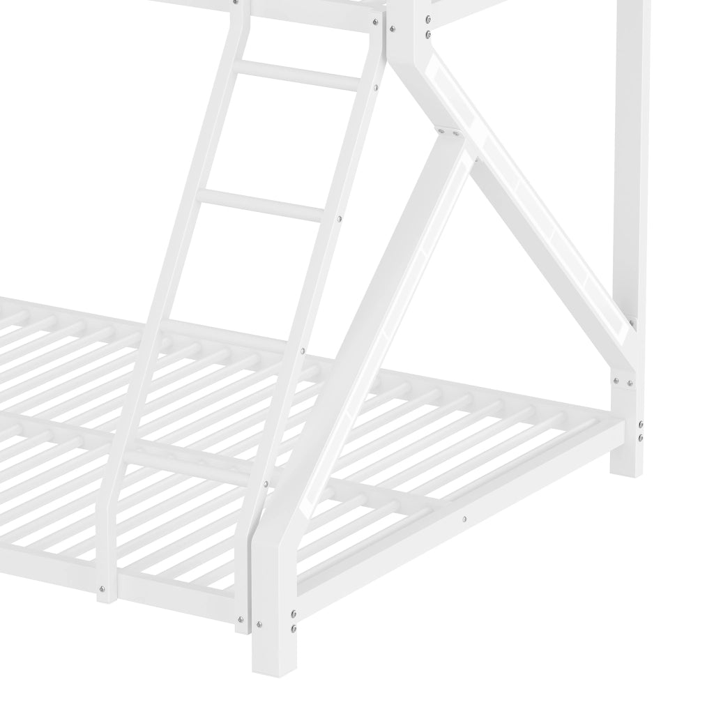 LETTO A CASTELLO PER BAMBINI 90x200 cm/140x200 cm in metallo bianco con LED