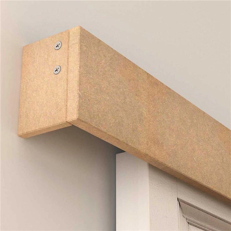 BINARIO CON KIT DI ACCESSORI PER PORTE SCORREVOLI IN STILE RUSTICO IN LEGNO
