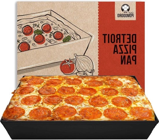 Pomodoro Detroit Style Pizza Pan - alluminio anodizzato - pre-impastato - teglie da forno - 35 x 25 cm - miglior qualità - spedizione rapida