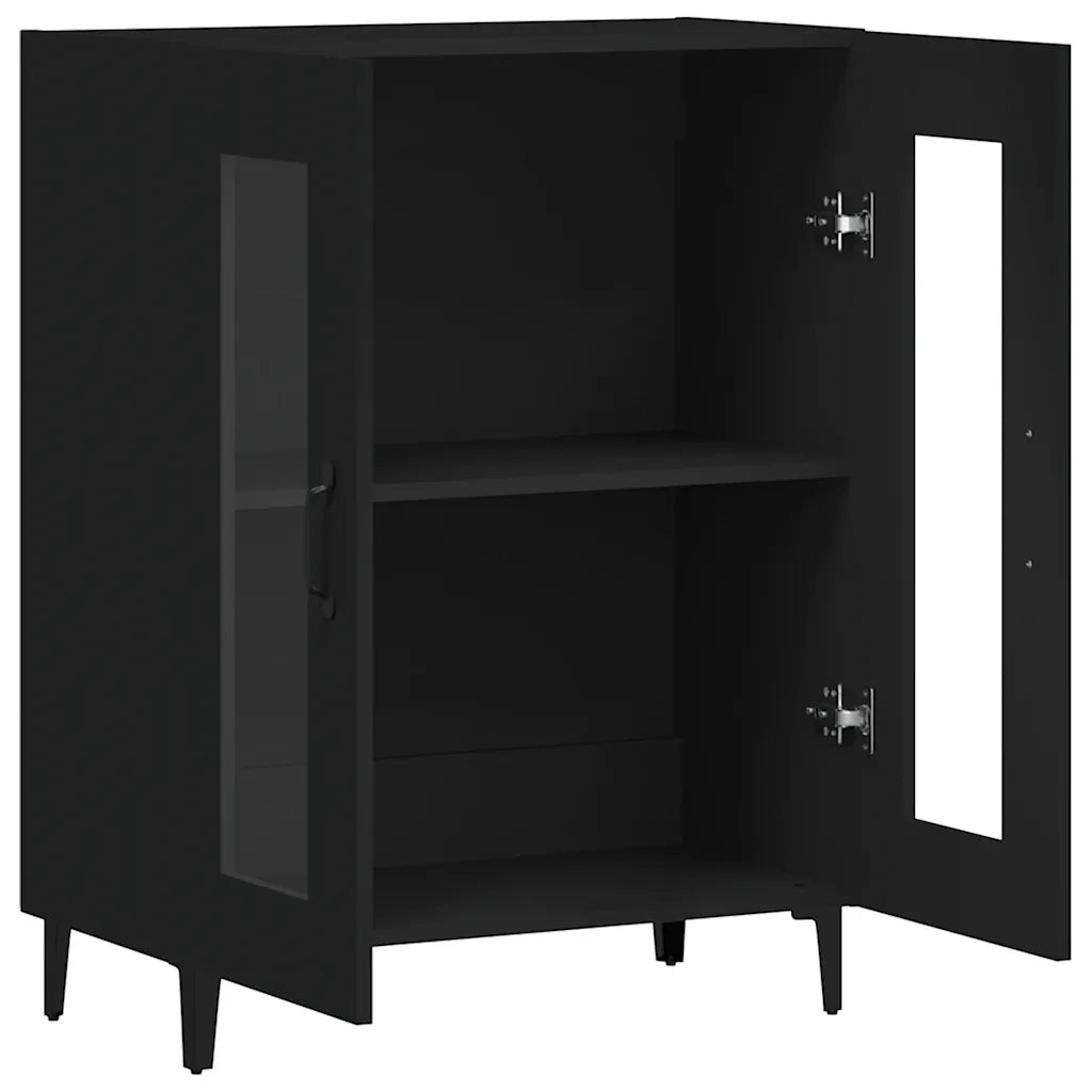 Credenza | Madia | Buffet da pranzo | Armadio da pranzo Nera 69,5x34x90 cm in Legno Multistrato