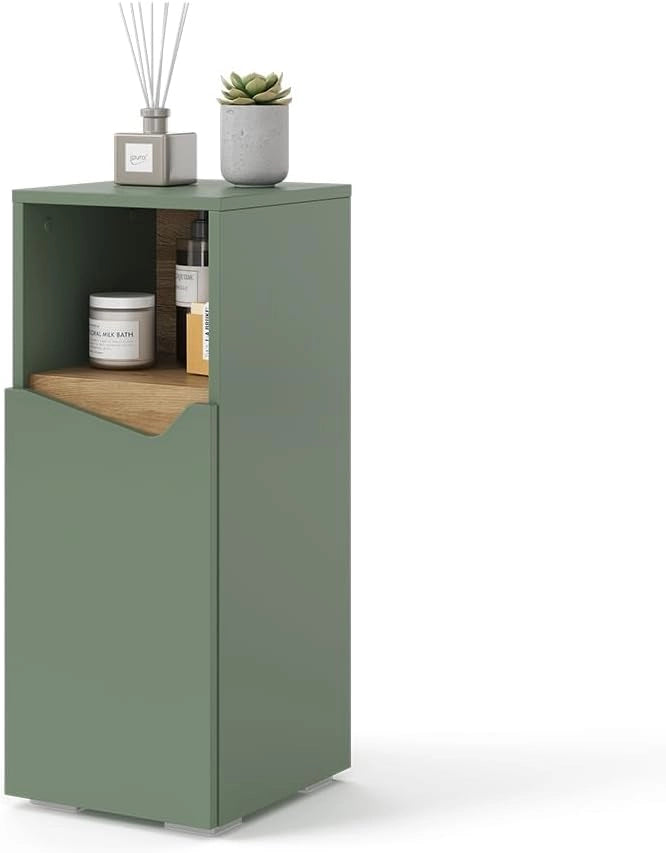 "Marelle, Verde/Artigianale, 30 x 74.5 cm con porta e vano aperto