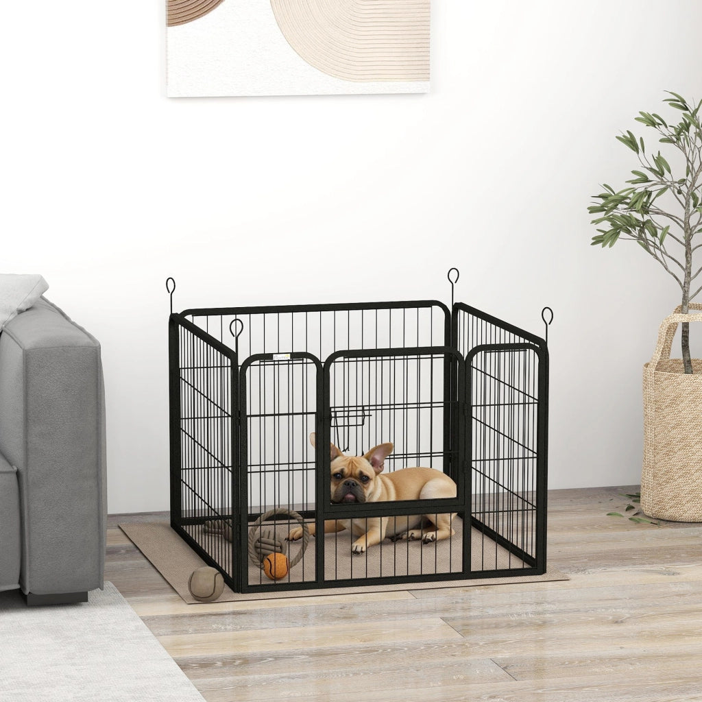 Recinto per cani pieghevole 4 pannelli ¨C zephmum ¨C grigio 82x82x60 cm
