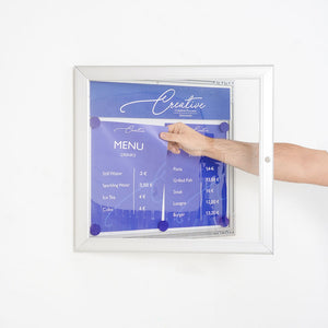 Bacheca con Apertura a Battente 51,5x48,7x2,3 cm in Alluminio Silver