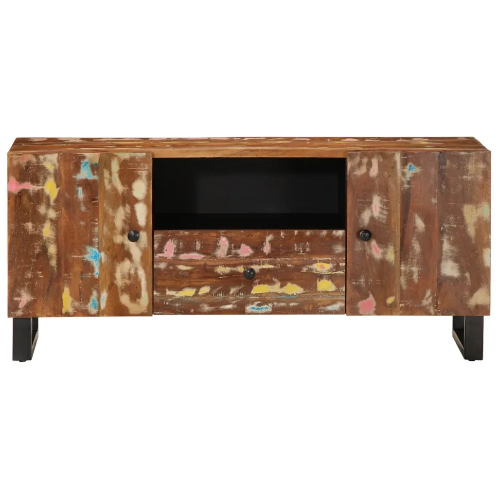 Mobile TV 105x33,5x46cm Legno Massello Recupero e Multistrato 351960