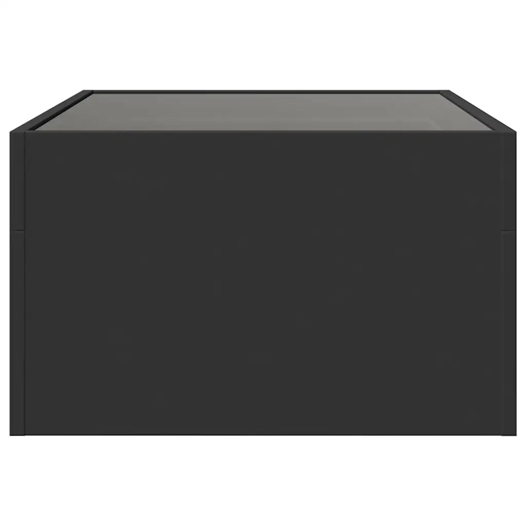 Tavolino da Salotto con LED Infinity-Tavolino da soggiorno Nero 70x50x30 cm