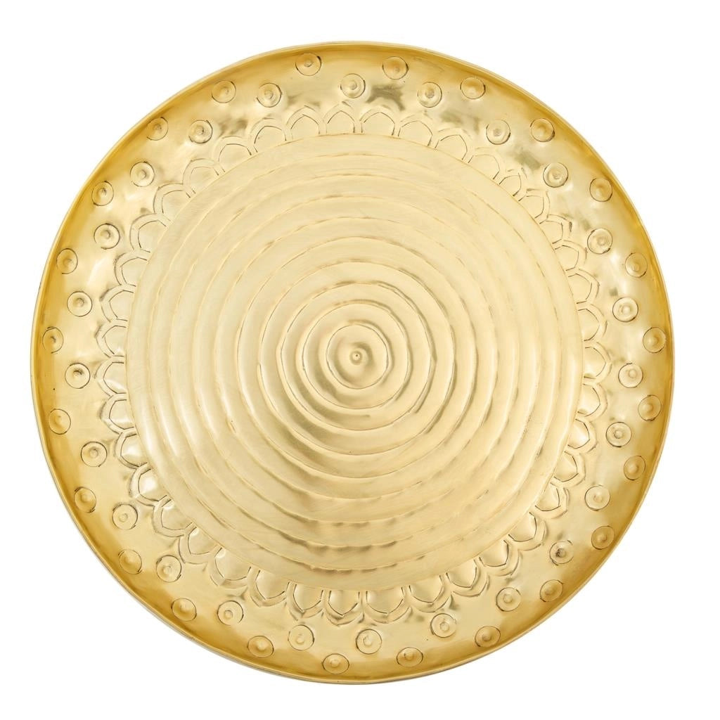 Targa decorativa in metallo dorato 39x39x2,5h