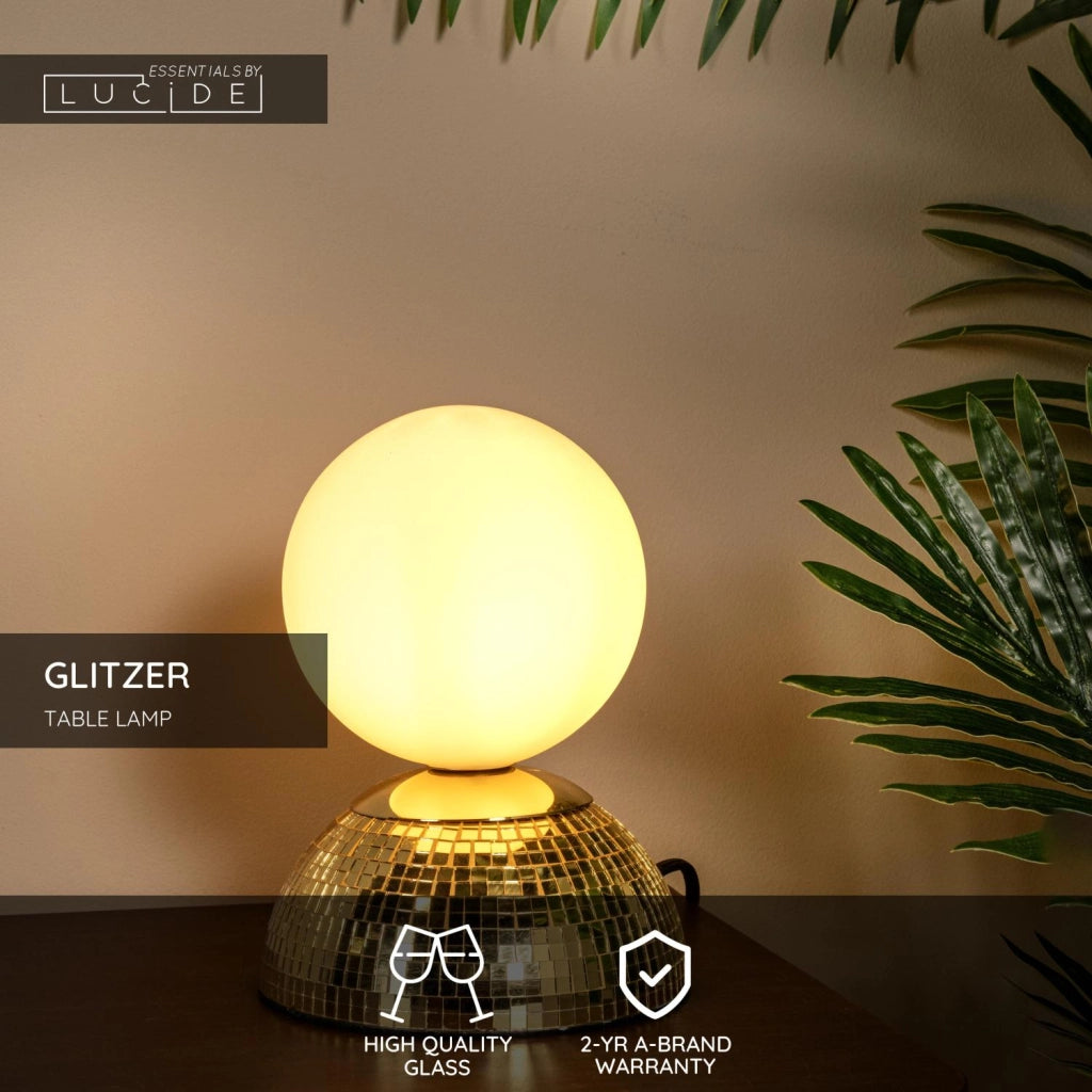 Lampada da tavolo retro GLITZER 1xG9 oro vetro Lucide