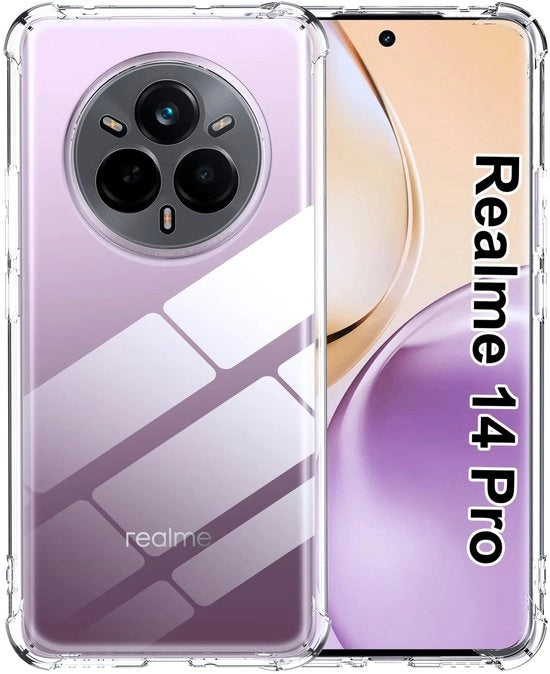 Coprioggetto per completa protezione - Ultraduraturo - Translucido - Antiscivolo - Angoli rinforzati - Compatibile con Realme 14 Pro 5G - Custodia per telefono
