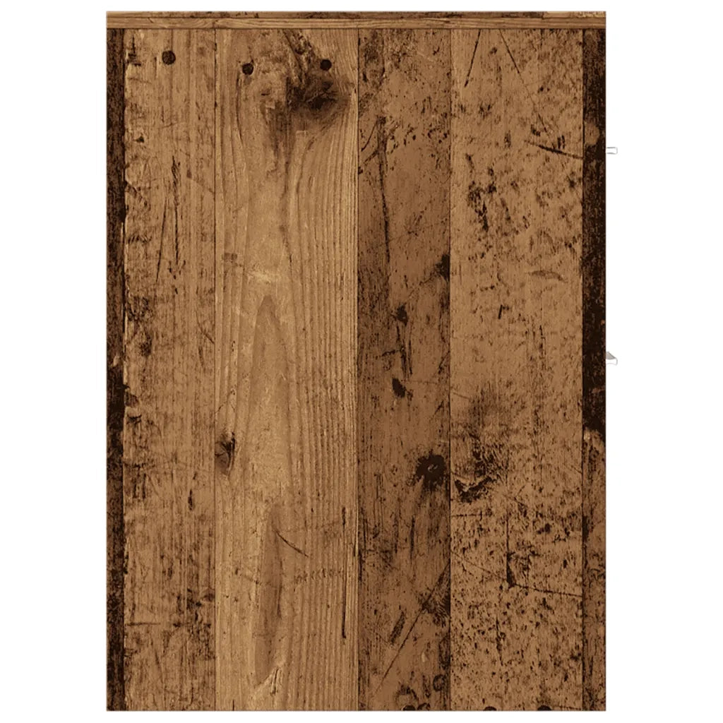 Armadietto da Bagno Stretto con Ruote Rovere Antico Truciolato