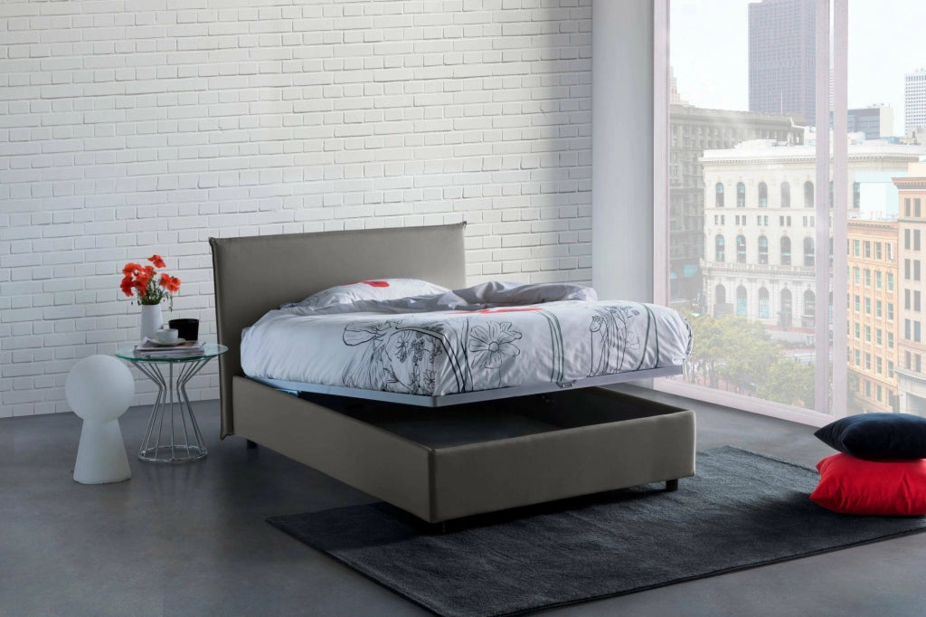 Alush, Letto Piazza e Mezza Materasso Incluso Made in Italy, Grigio
