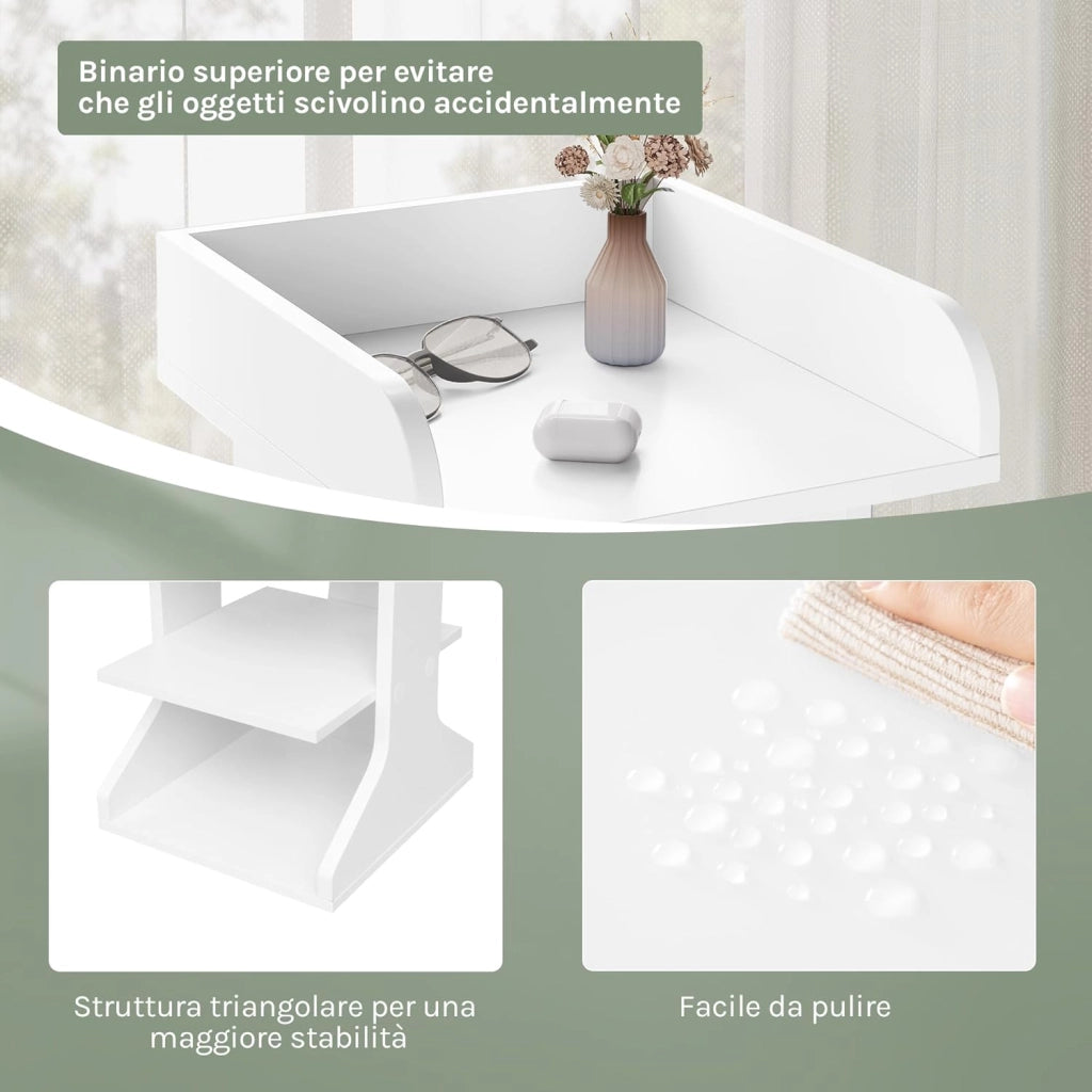 Scarpiera, 8 Livelli di Stoccaggio per Scarpe Strette, Unità di Stoccaggio Salvaspazio per Corridoio, Soggiorno, Camera da Letto, Angoli, Bianco, 27,5x30x121 cm