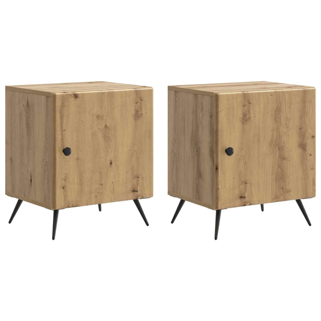 Armadio da Notte 2 pcs Rovere Artigianale 43 x 34,5 x 50 cm 895504