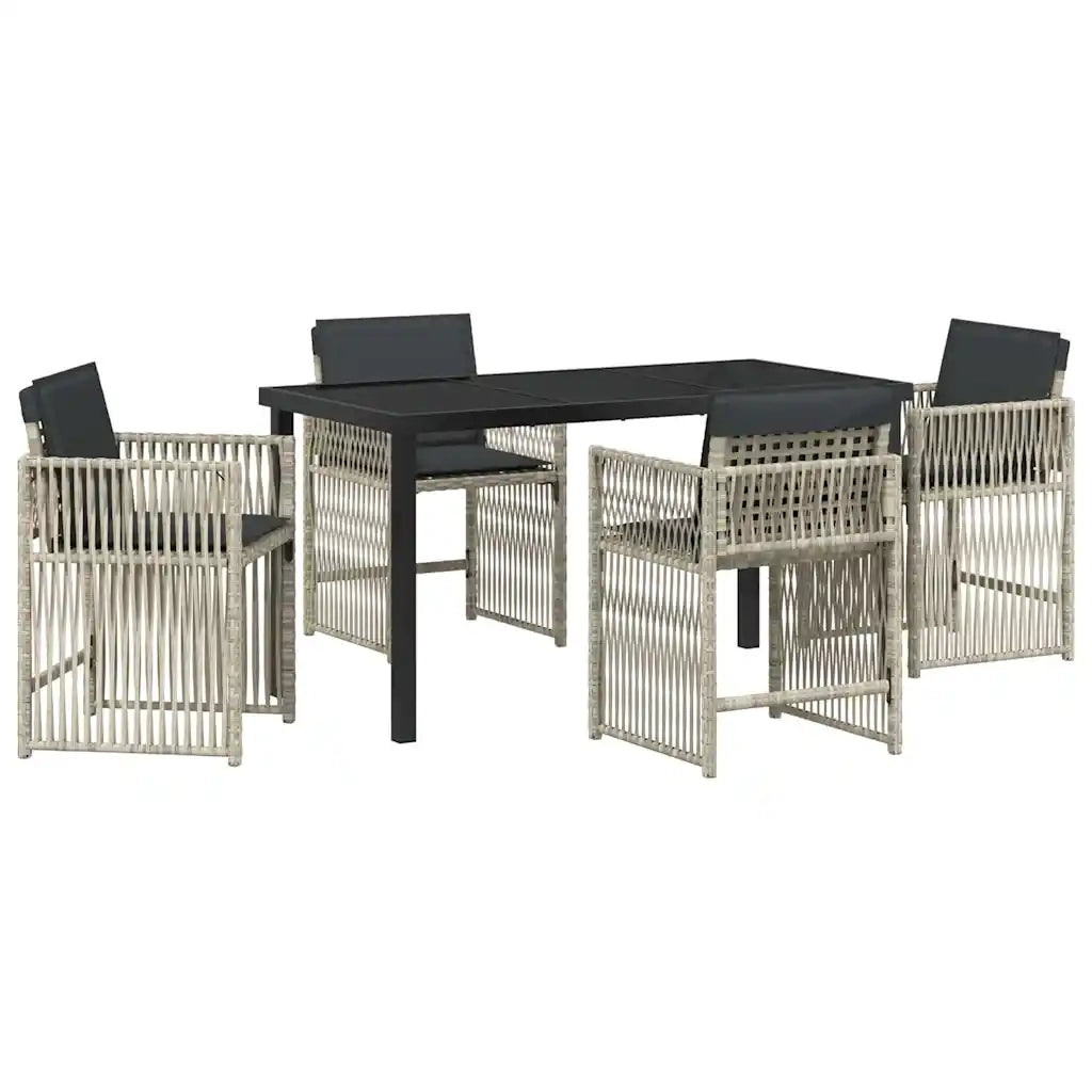 Set da Pranzo per Giardino 5 pcs Grigio chiaro 3380666