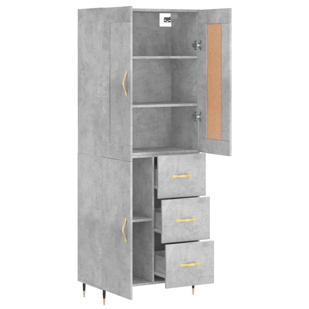 Credenza Grigio Cemento 69,5x34x180 cm in Legno Multistrato 3199797