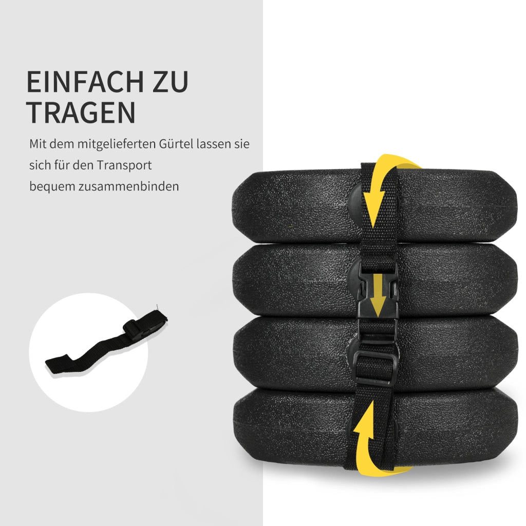 Set 4 Pesi per Gazebo 12 kg ¨C Xylo ¨C Con Perni Fissaggio e Cinghia Trasporto