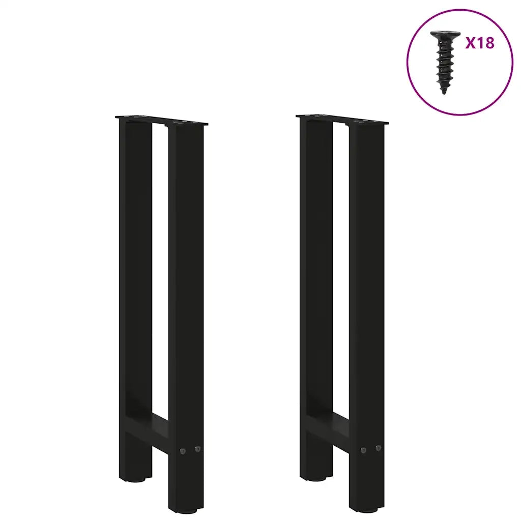 Gambe per Tavolo Consolle Nere 2 pz 28x(72-73) cm Acciaio 4013292