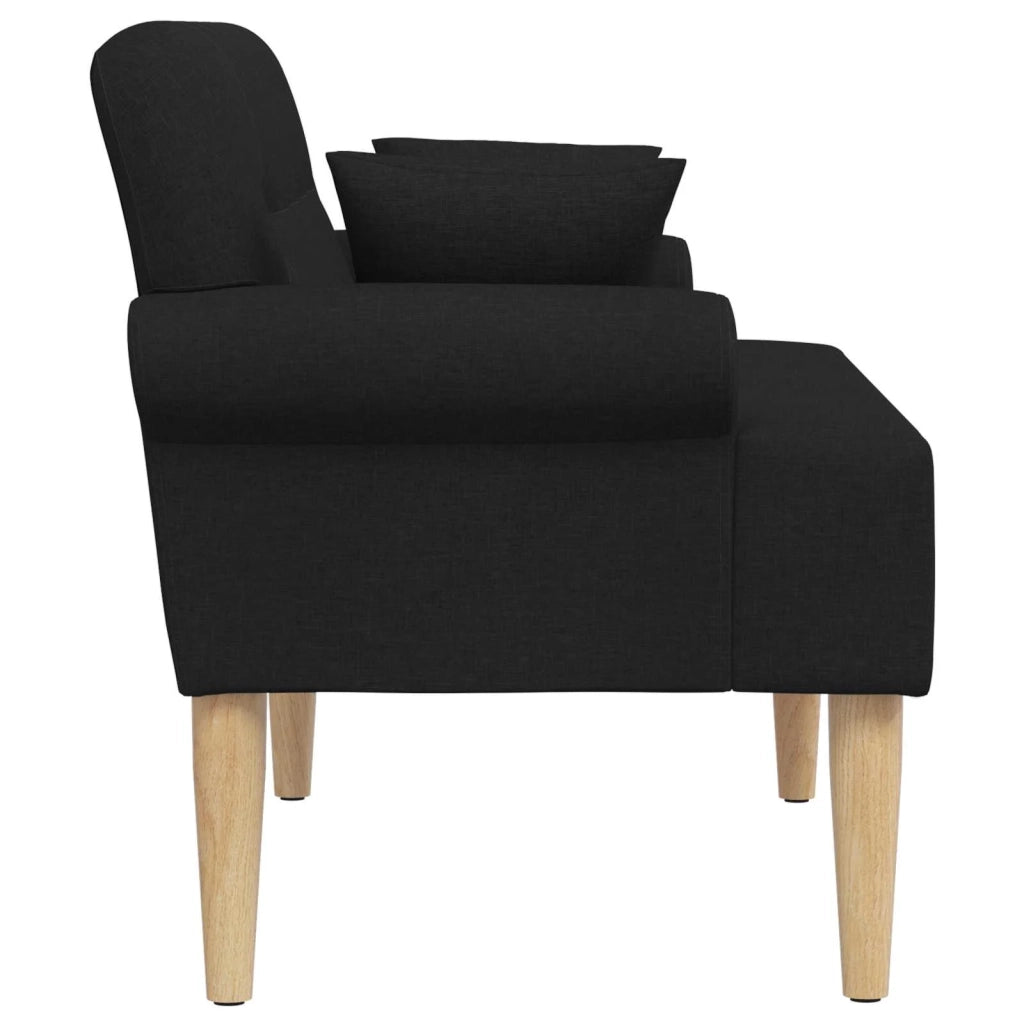 Loveseat con bottoni imbottiti Nero 120 x 65 x 79 cm Tessuto 42041811
