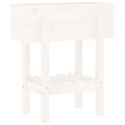 Fioriera | Cassetta per fiori | Vaso da Giardino Bianca 62x30x69 cm Legno Massello di Pino