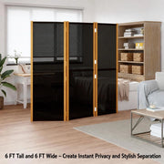 3-piece Room Divider, Black, 210x180 Cm