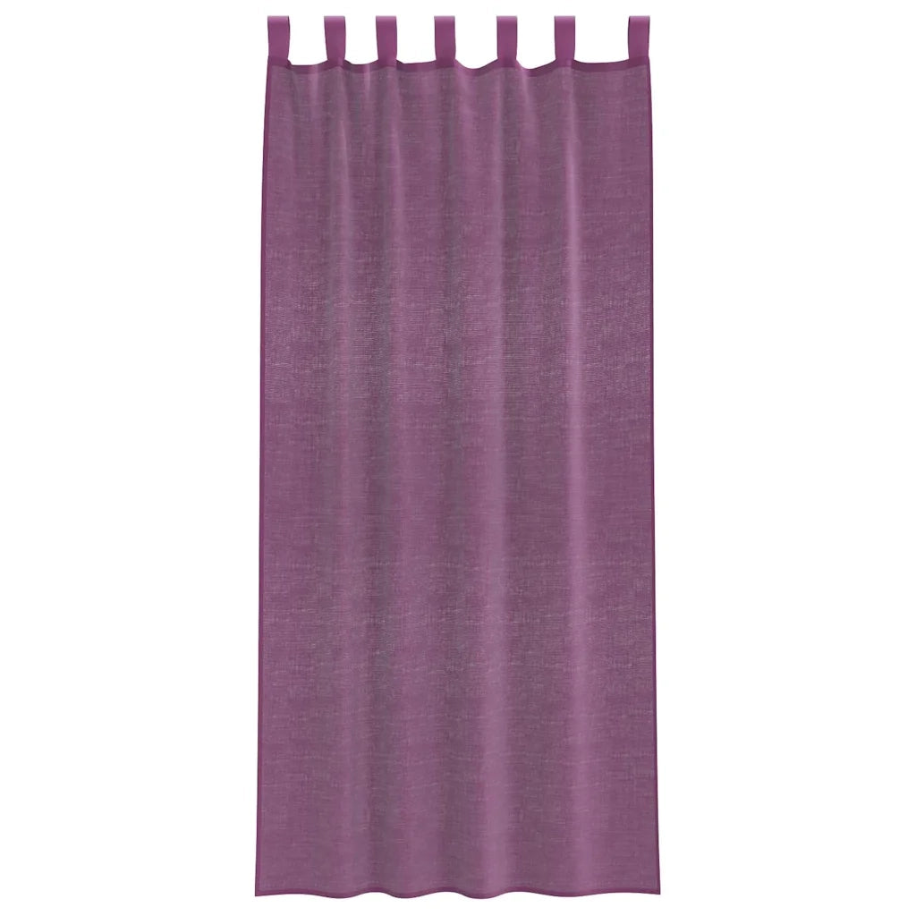 Tende in Voile con Passanti 2 pz Viola 140x225 cm 4102293