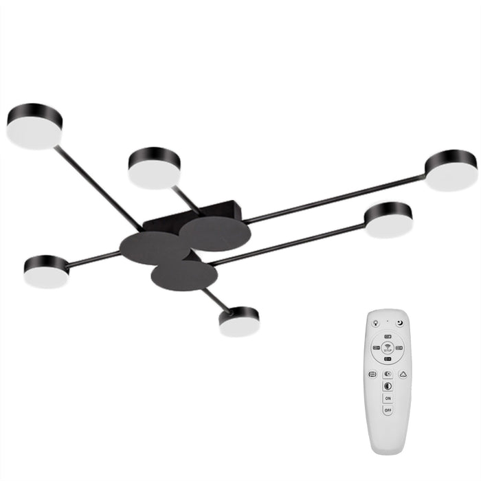 Lampada Da Soffitto 6 Punti Luce Black Led APP521-6C