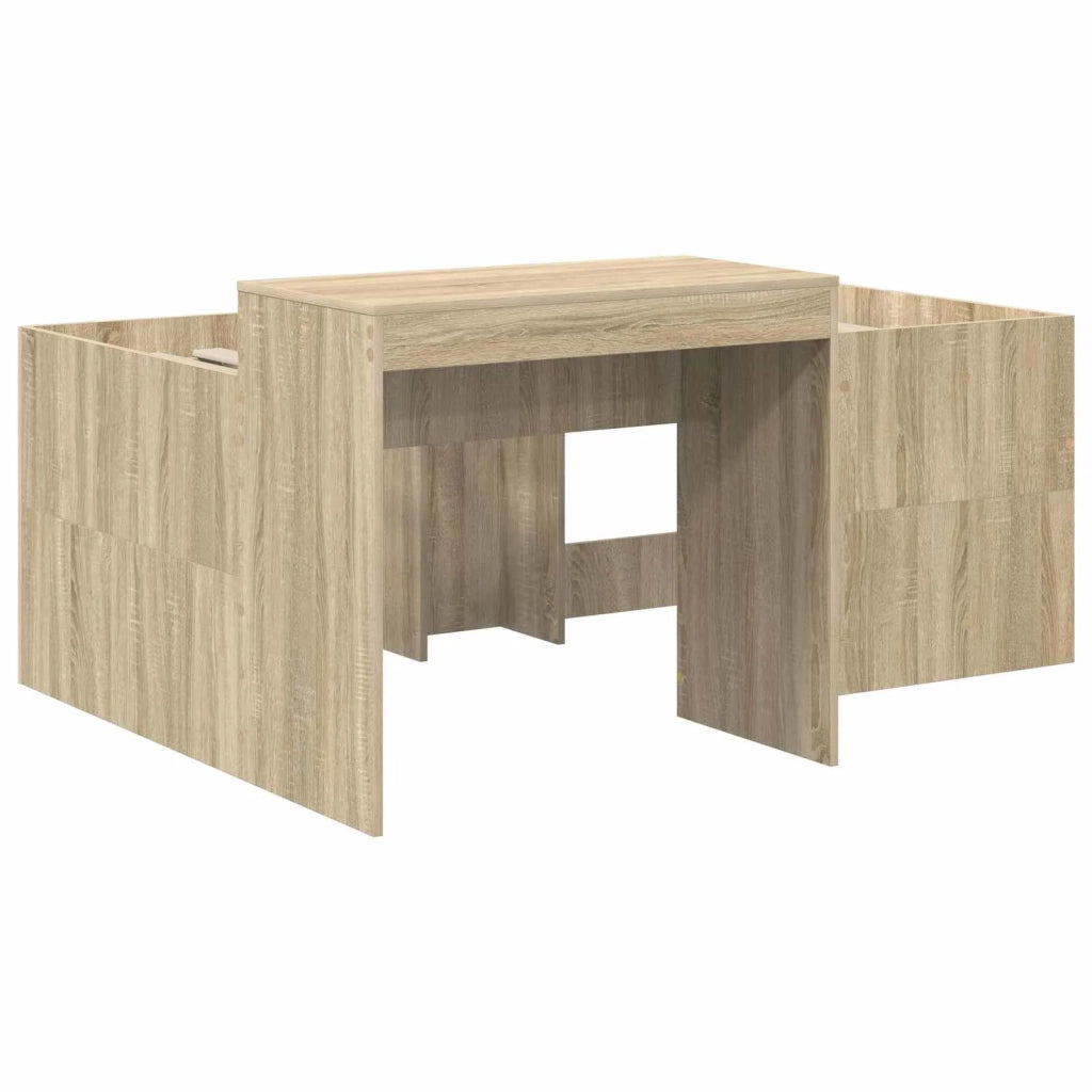 Letto alto per bambini con scrivania Rovere Sonoma