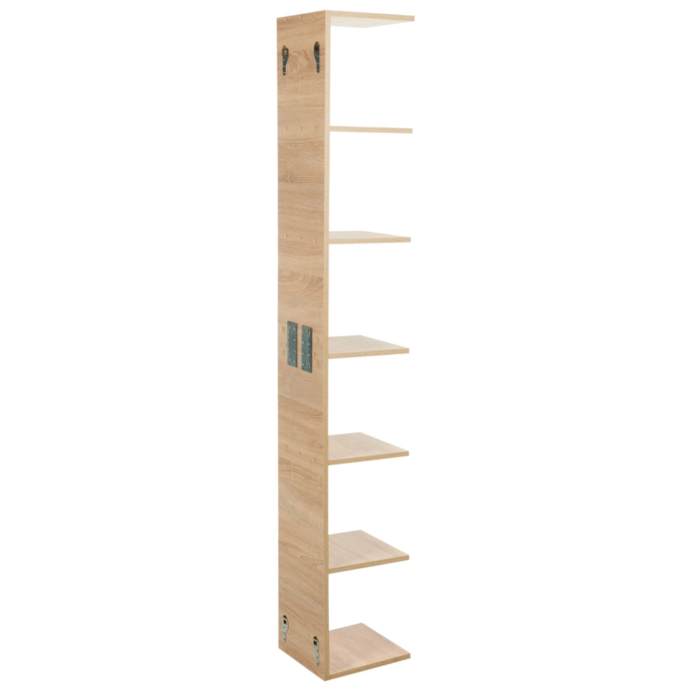 Libreria da parete a pannelli di particelle con 6 livelli legno chiaro stile moderno