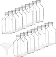 Set di bicchieri in vetro miniatura 100ml con tappi in argento e coperchi (20 pezzi) - Ideali per matrimoni, feste e aperitivi - Liquori, Schnapps, Whisky, Shot.