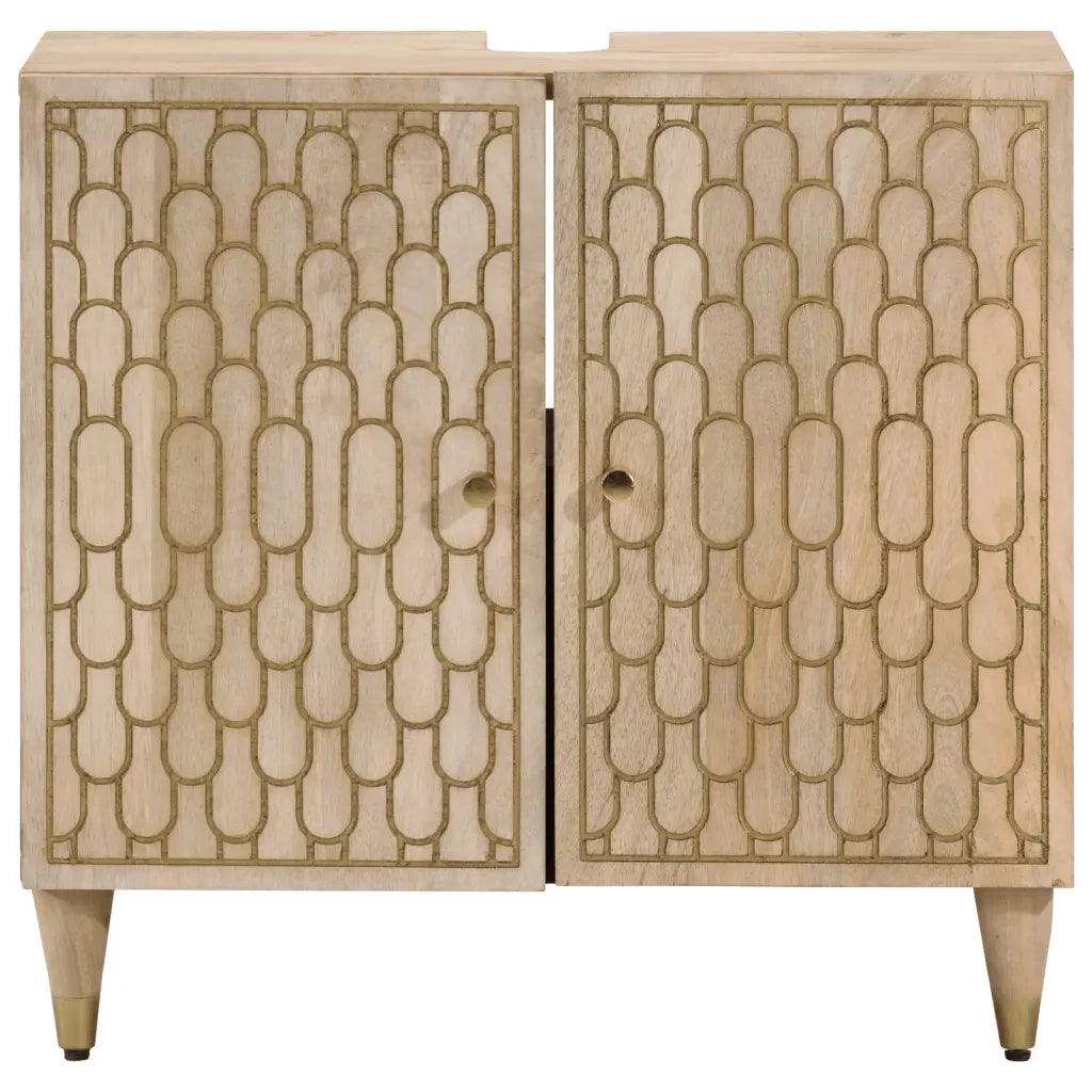 Mobile Lavabo | Armadio Lavabo da Bagno 62x33x58cm in Legno Massello di Mango