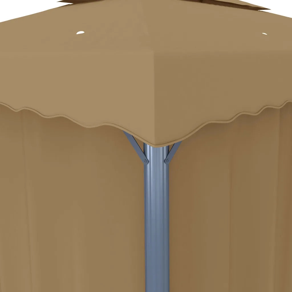 Gazebo con Tende 4x3 cm Grigio Talpa in Alluminio 3067050