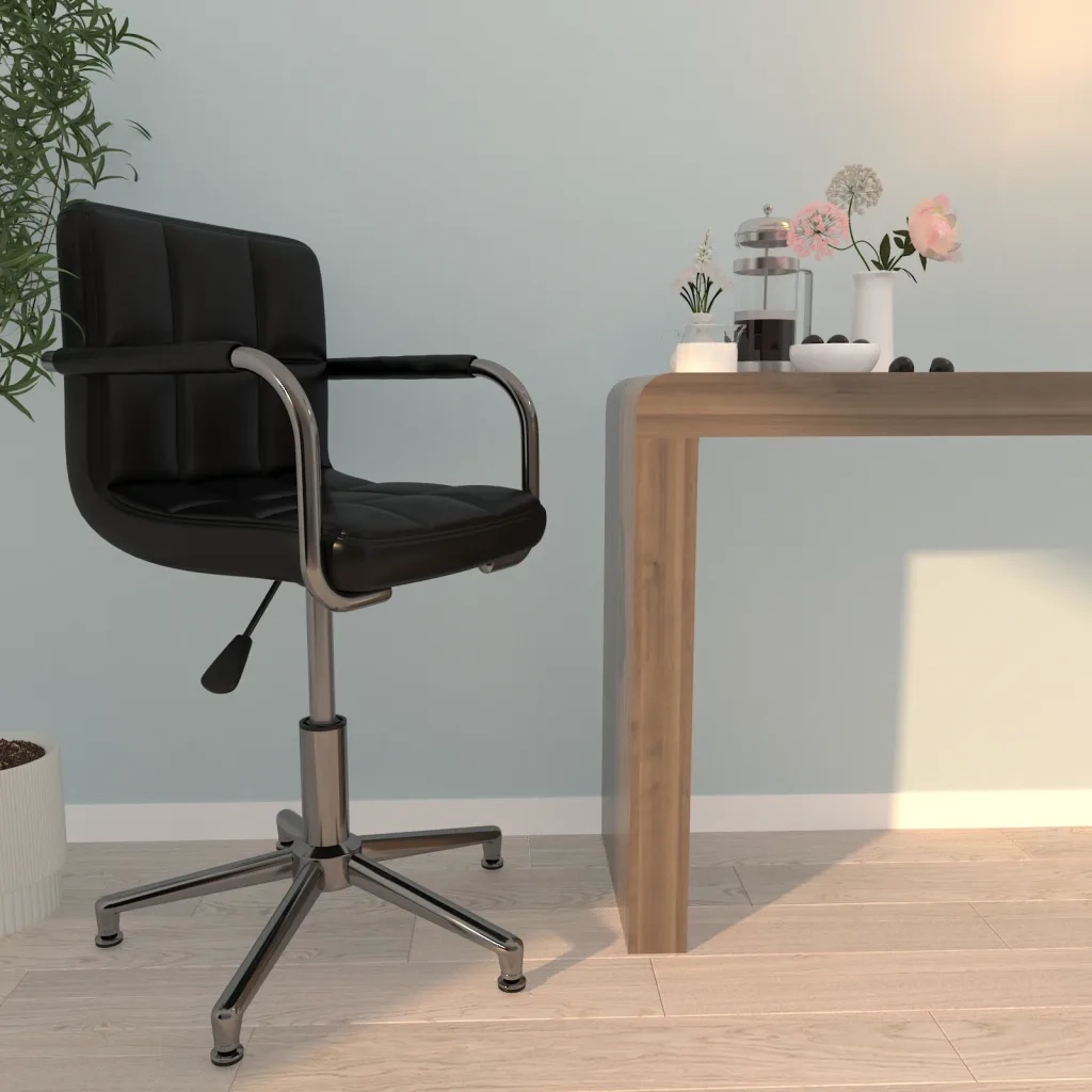 Sedia da Ufficio Girevole Nera in Similpelle cod mxl 55006