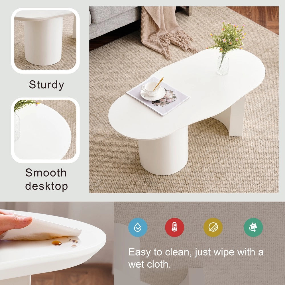 Tavolino da caff¨¨ ¨C Minimal ¨C bianco in MDF 100x50x45