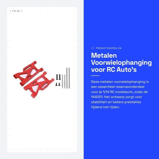 Ossatura anteriore in metallo - Componenti di ricambio - Auto RC - Flessibile - Leggero - Facile da installare - Componenti auto RC