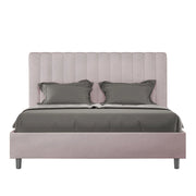 Letto imbottito Matrimoniale 160x200 cm Agueda - Senza rete,Glicine,Microfibra