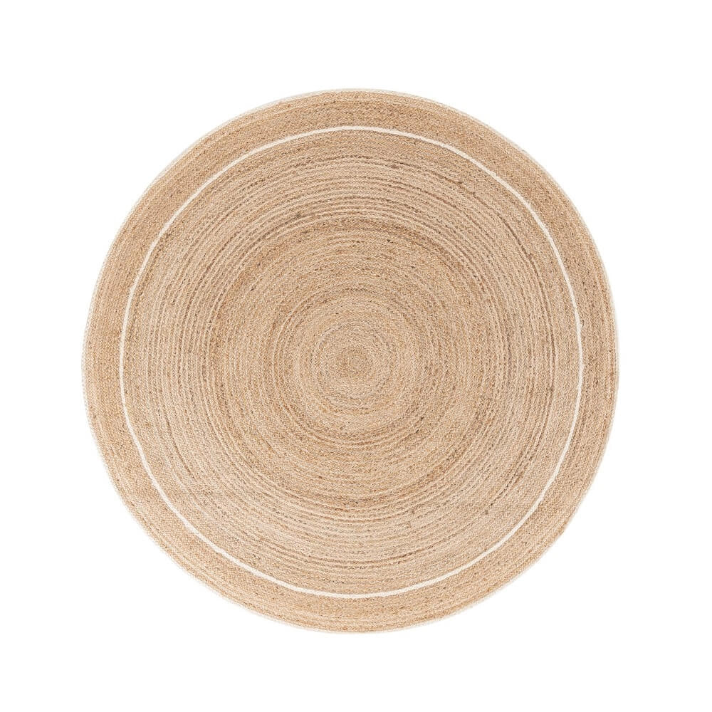 Tappeto rotondo in iuta naturale con bordo nero 180 cm - ANDERSON