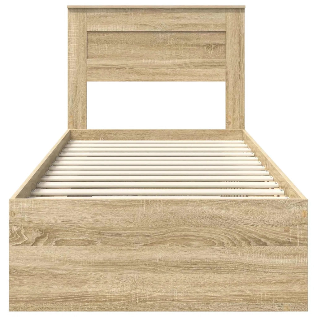 Struttura del letto Rovere Sonoma 75 x 190 cm Pino massello