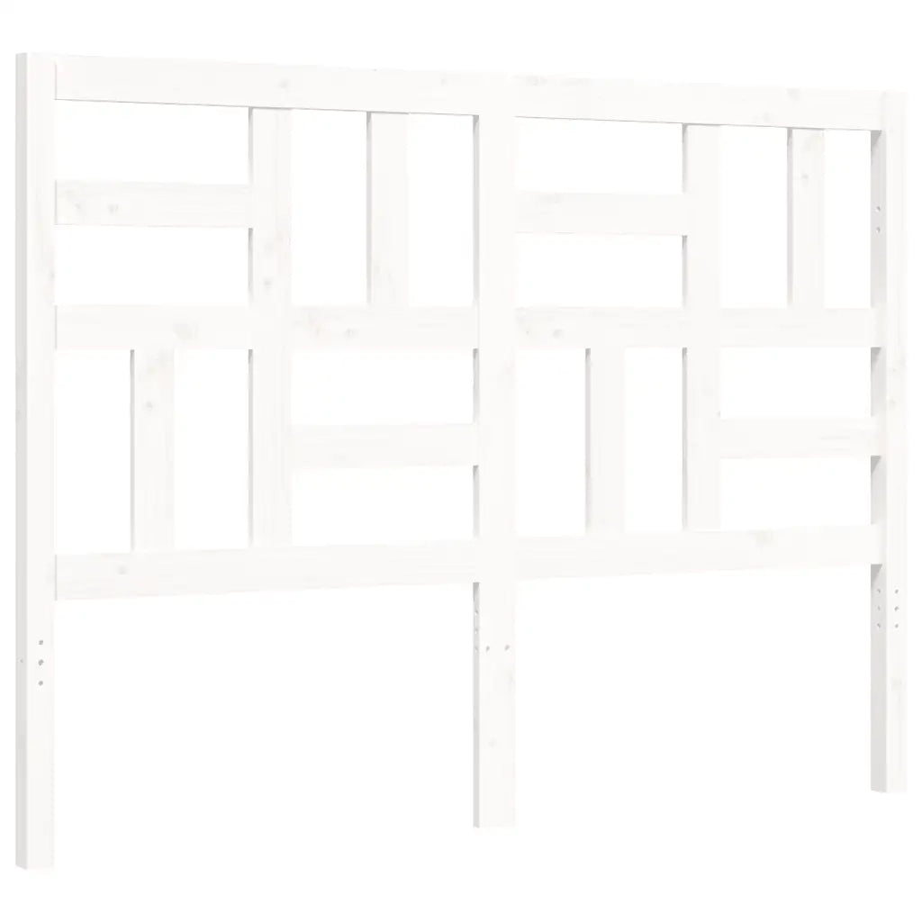 Giroletto con Testiera-Struttura Letto con testiera Bianco 140x190 cm in Legno Massello 979851