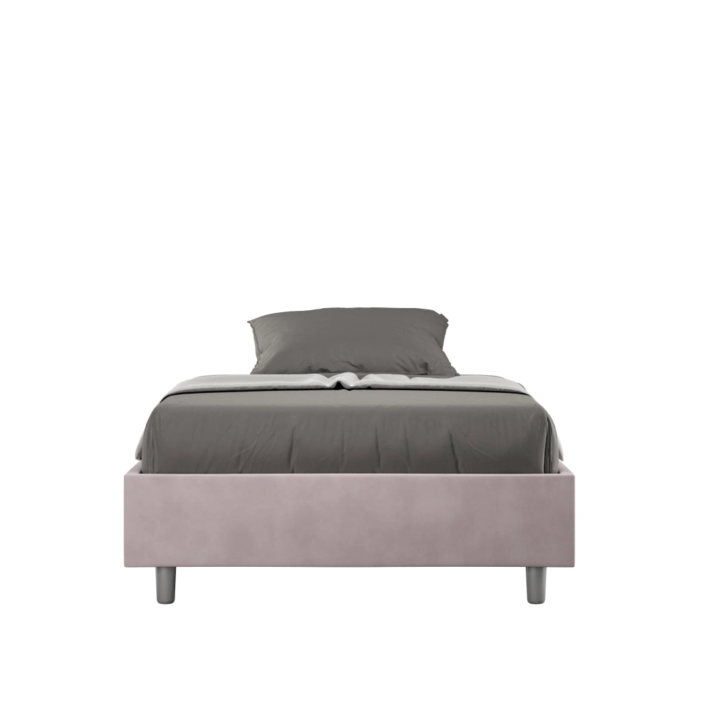 Letto Matrimoniale Francese Sommier 140x190 cm con Rete e Contenitore Azelia Glicine