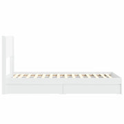Letto singolo | Letto per adulti | Struttura del letto con stoccaggio e testata Bianco 90 x 200 cm