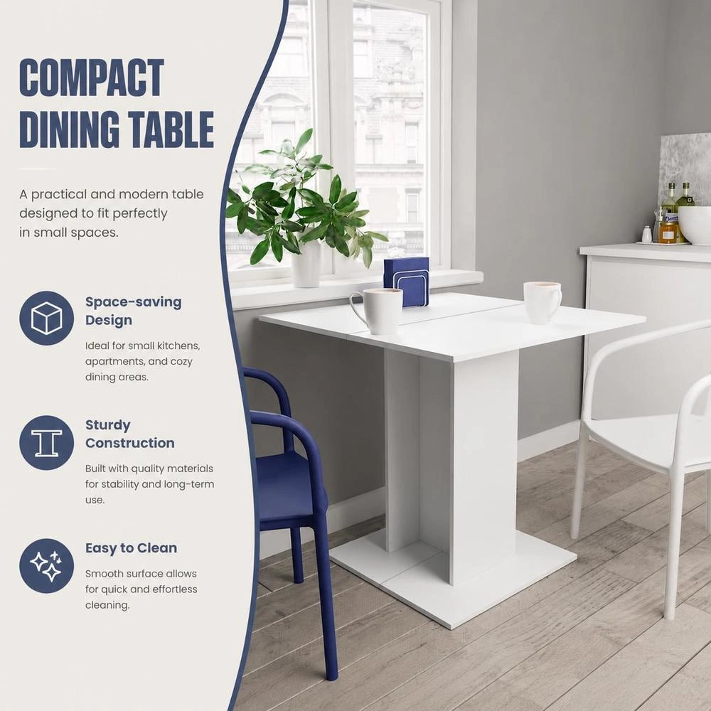 Dining Table White 80x80x75 Cm Wood Composite