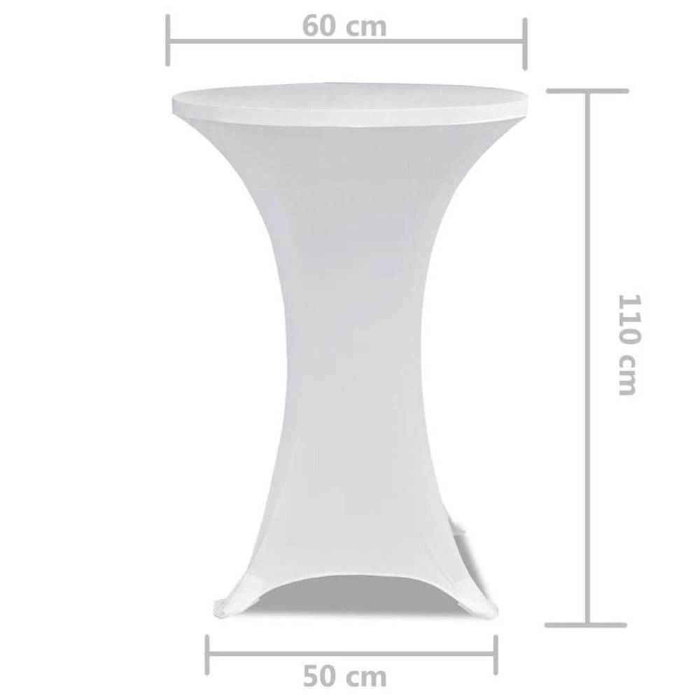 2 X Table Cover For Standing Table, Stretch Cover 60 Cm, White